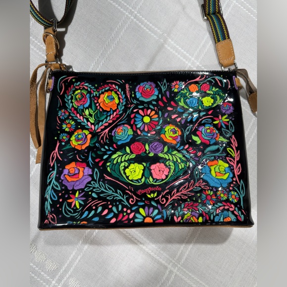 Consuela, downtown Rita, black, multicolor, embroidered floral, Crossbody bag. - Picture 2 of 16